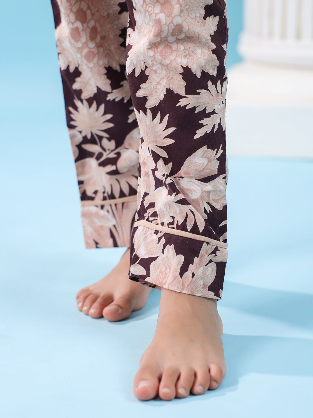 Floral Printed Full Sleeve Night Suit Set