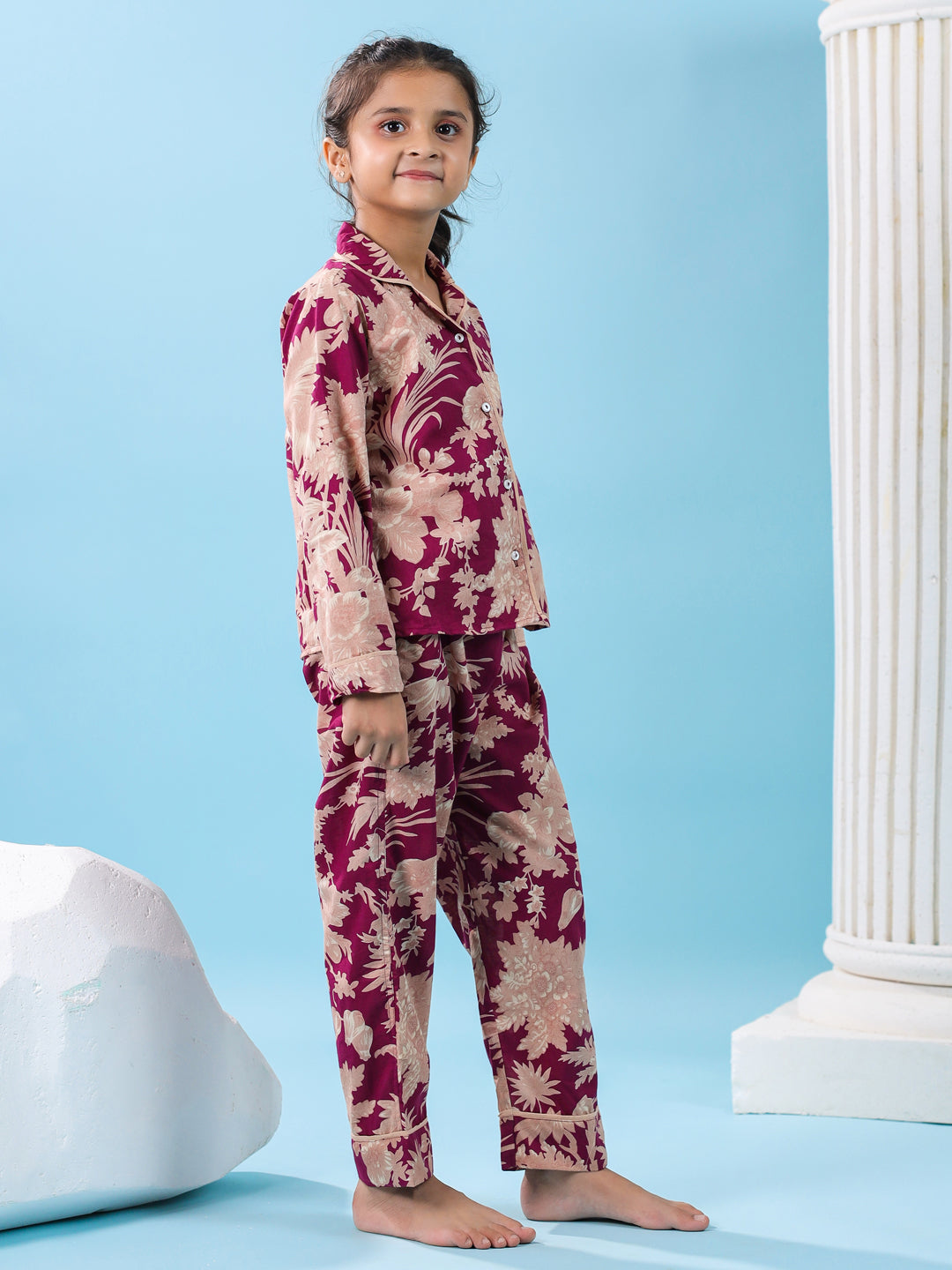 Cotton Printed Full Sleeves Night Suit Set