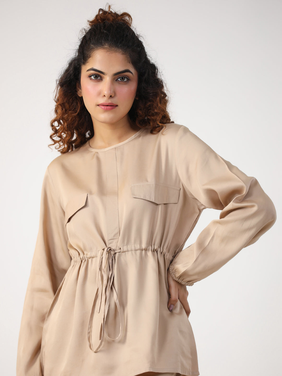 Women Beige Modal Co-Ord Set