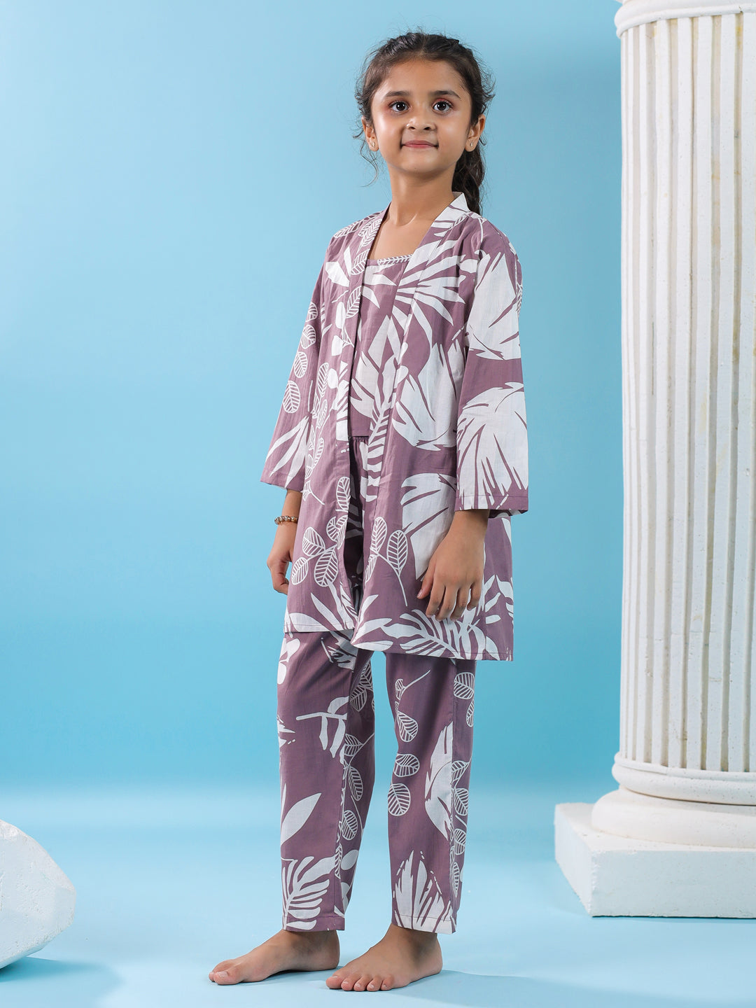 Set of 3 Cotton Night Suit Set for Kids