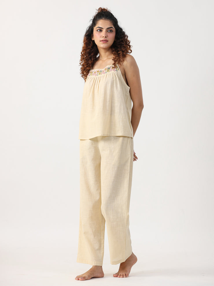 CREAME Cotton Slub Night Suit