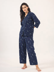 BLUE LOVE Cotton Night SUIT