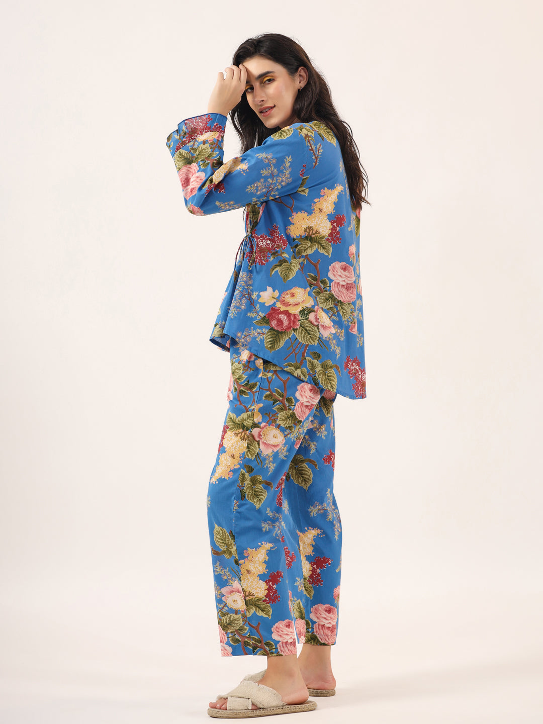 Cobalt blue Cotton Night SUIT