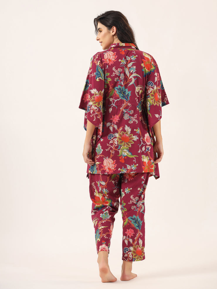 Rosewood Cotton Kaftan Set