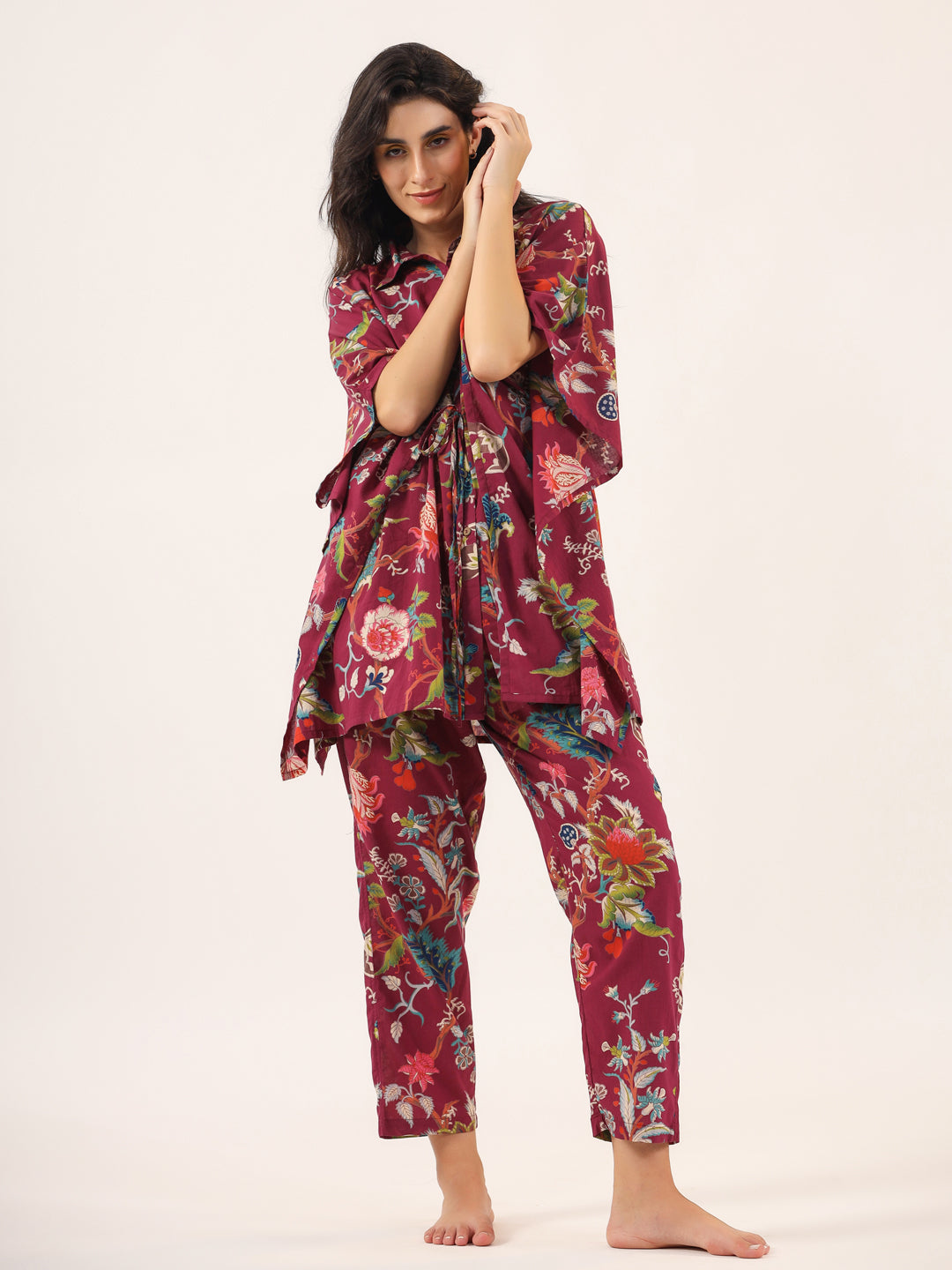 Rosewood Cotton Kaftan Set