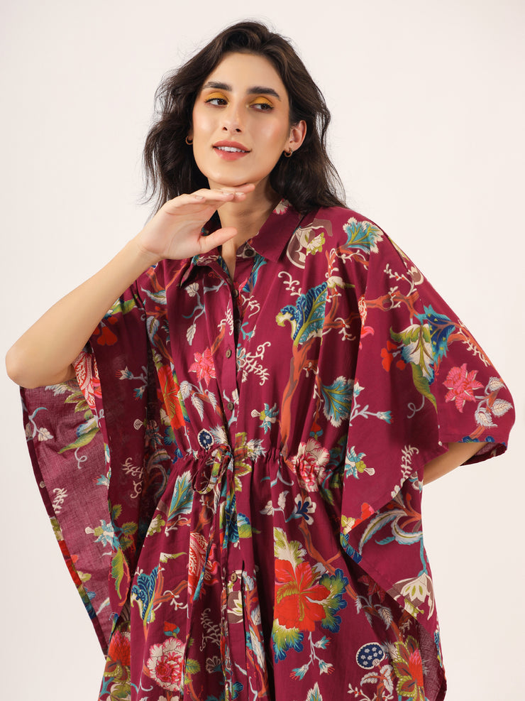 Rosewood Cotton Kaftan Set