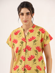 Mustard Shorts Night Suit Set