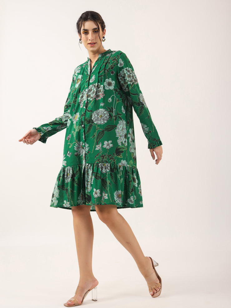 Dark green Cotton  Lounge Dress