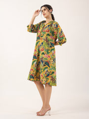 Monkey print Cotton Lounge Dress