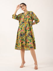 Monkey print Cotton Lounge Dress