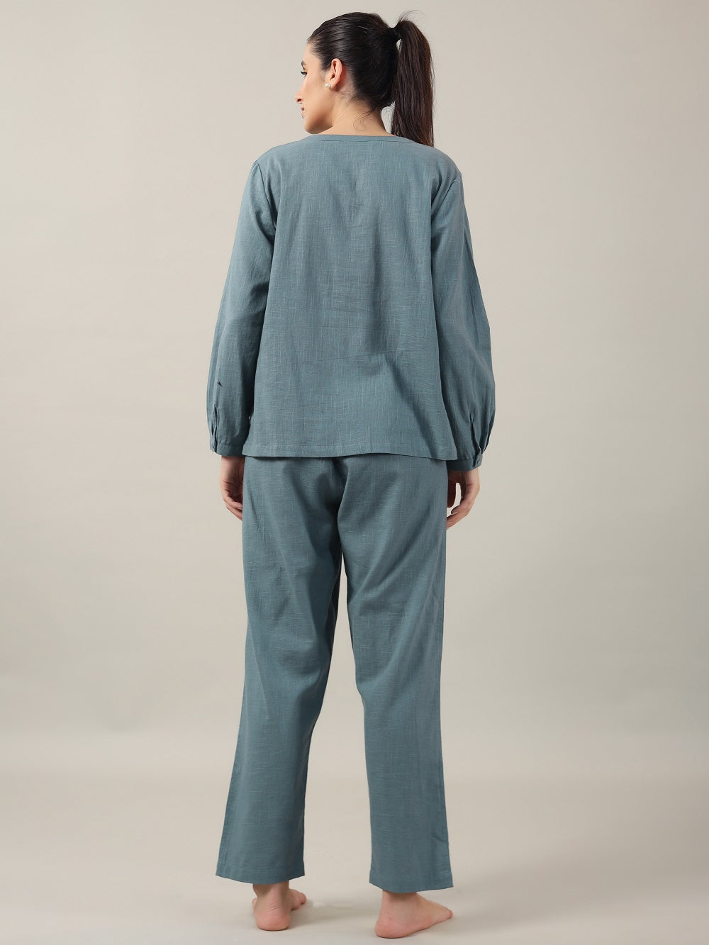 Brown Cotton Courdroy Co-Ords Set With Skirt