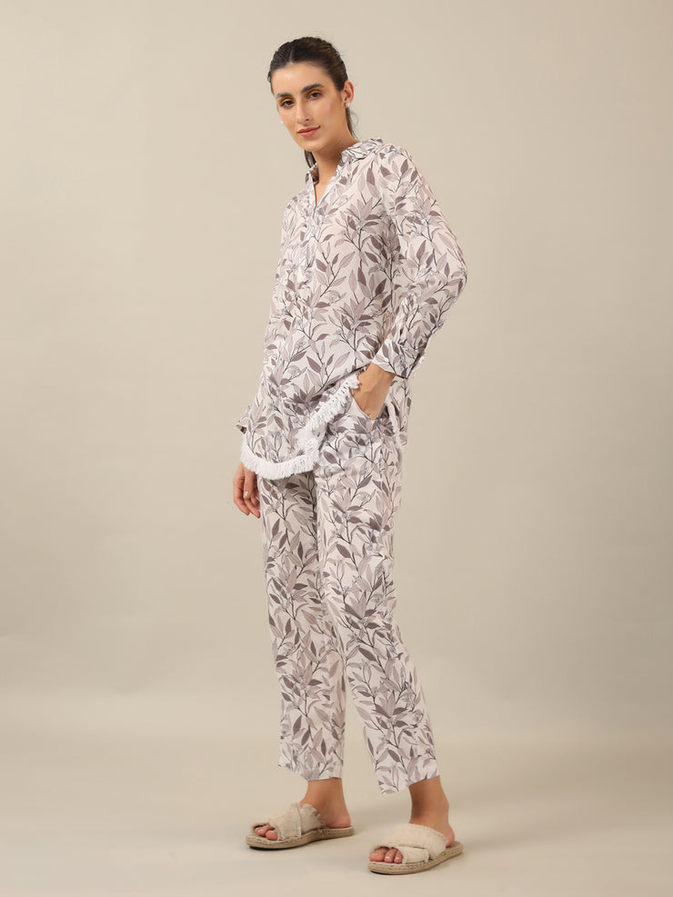 Bamboo leaf Cotton Night SUIT