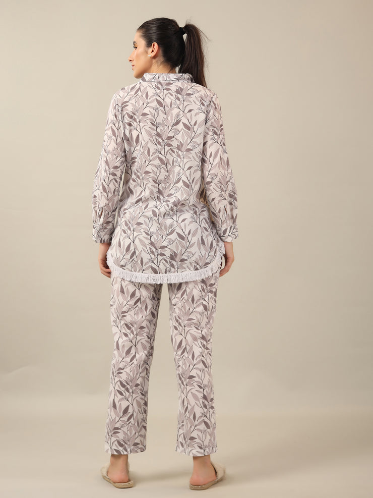 Bamboo leaf Cotton Night SUIT