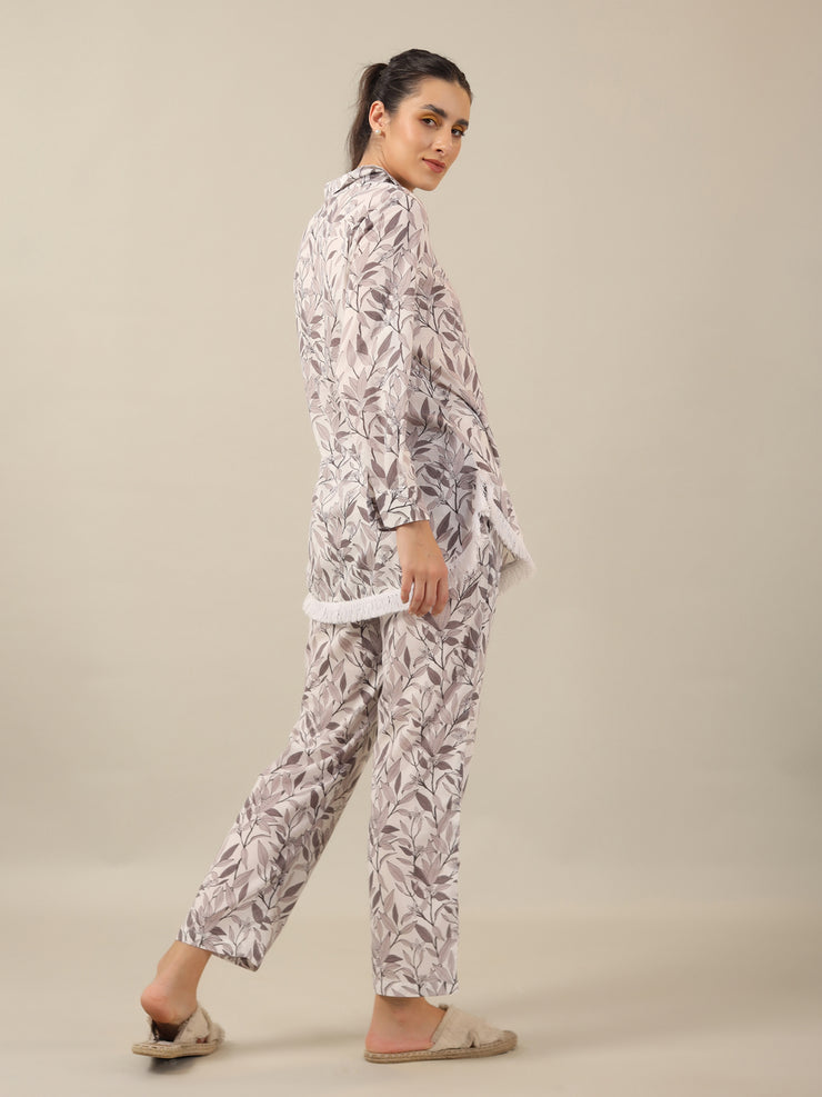 Bamboo leaf Cotton Night SUIT