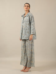 Blue Floral LOOSE FIT Palazzo Loungewear Set