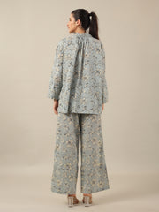 Blue Floral LOOSE FIT Palazzo Loungewear Set