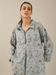 Blue Floral LOOSE FIT Palazzo Loungewear Set