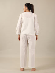 WHITE DAISY Cotton Night SUIT