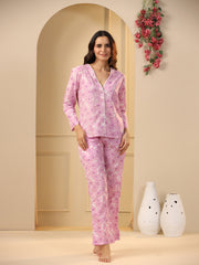 Pink cotton Night Suit Set