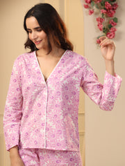 Pink cotton Night Suit Set