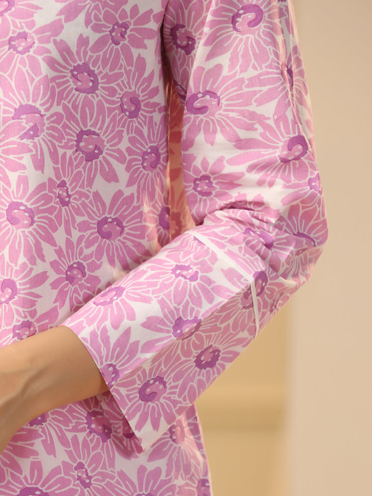 Pink cotton Night Suit Set