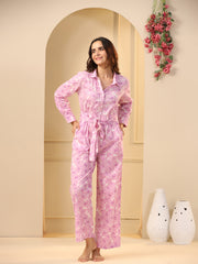 Pink floral  Pure Cotton Jumpsuit