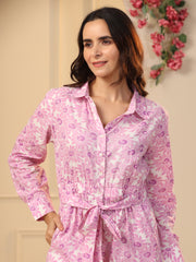 Pink floral  Pure Cotton Jumpsuit