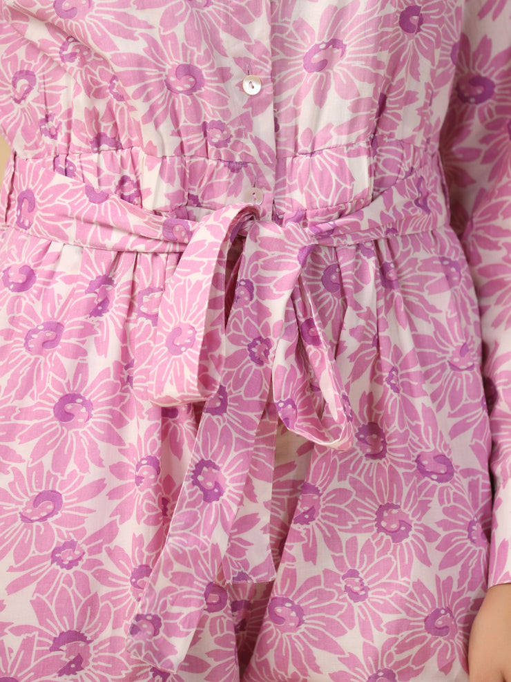 Pink floral  Pure Cotton Jumpsuit