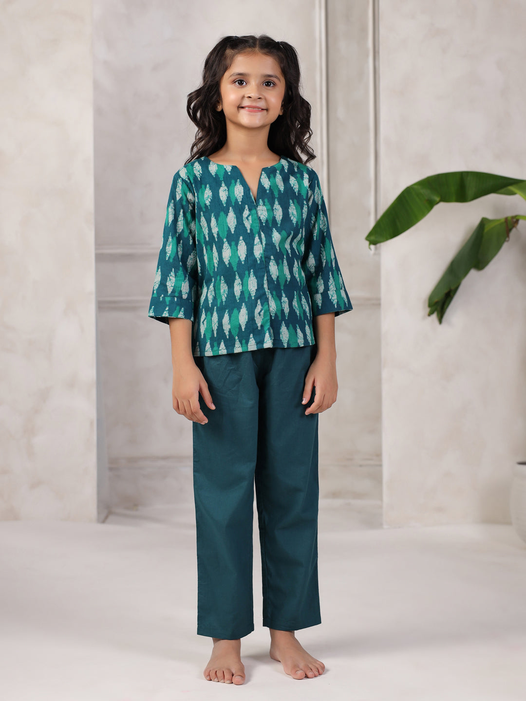 Cotton Printed Night Suit Set For Kids