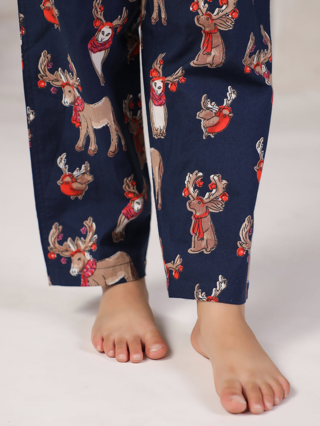 Blue Printed Cotton Night Suit for Kids