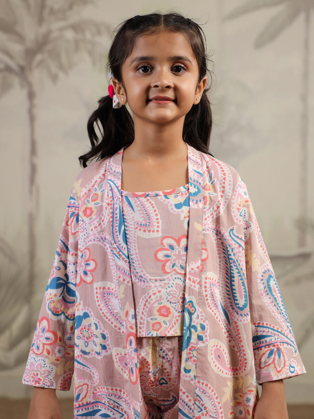 Set of 3 Floral Cotton Night Suit for Kids - SanskrutiHomes 