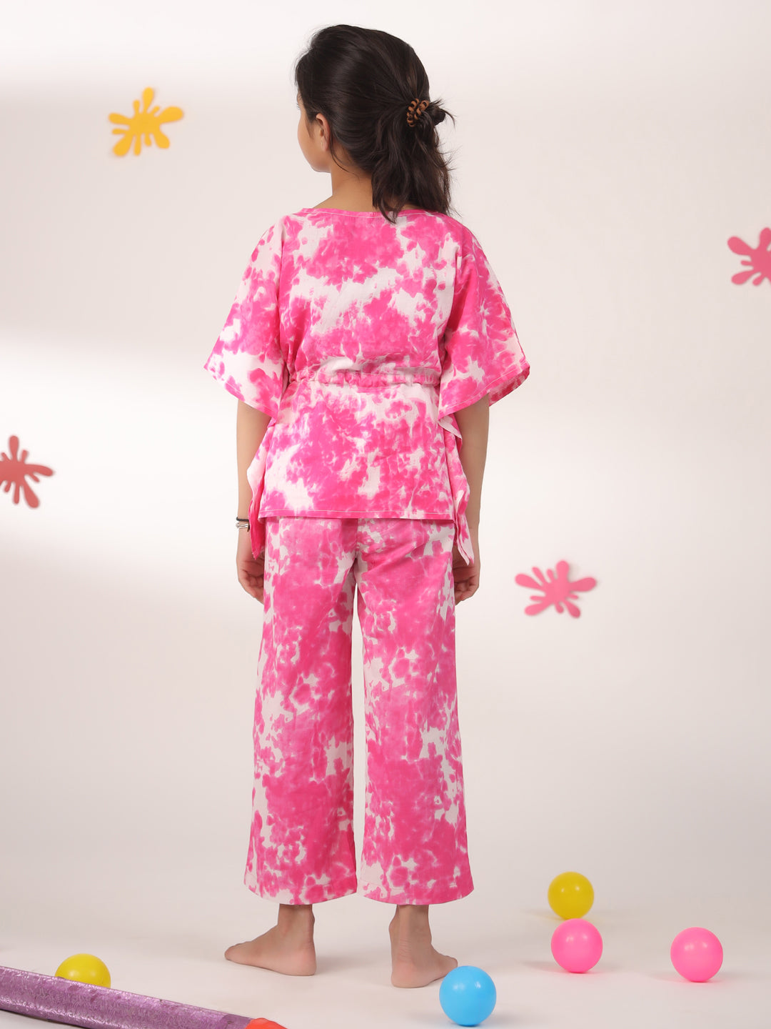 Kids Pure Cotton Pink Colour Printed Night suits - SanskrutiHomes 