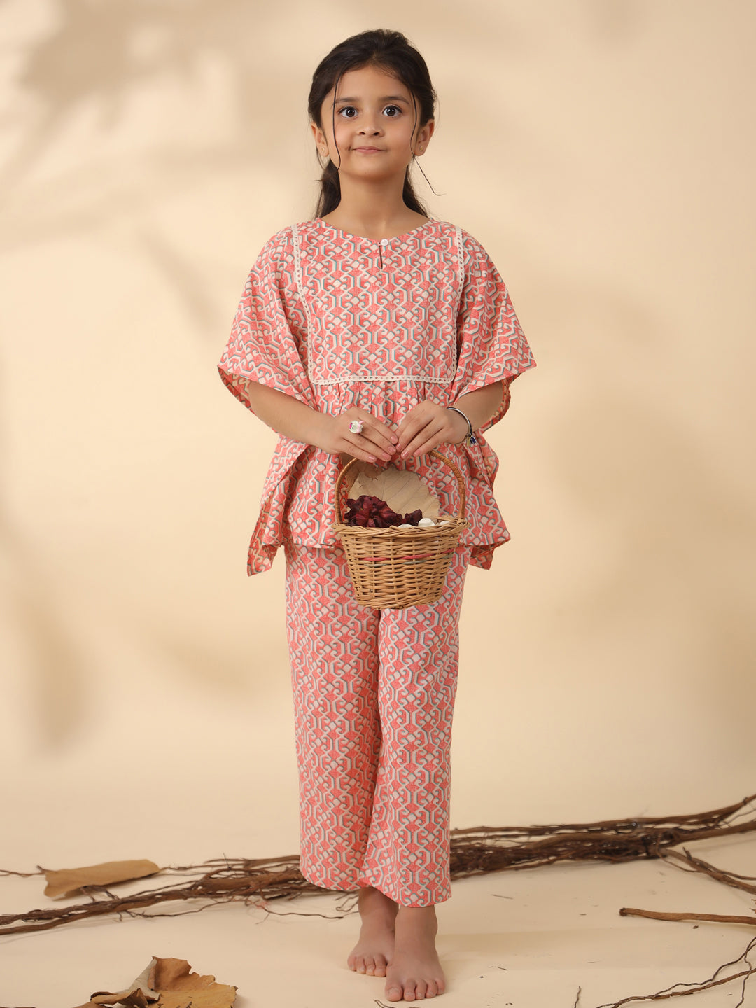 Kids Pure Cotton Rust Colour Printed Night suits - SanskrutiHomes 