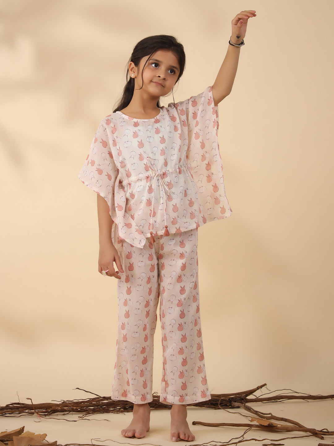 Rabbit Printed Cotton Night Suit for Kids