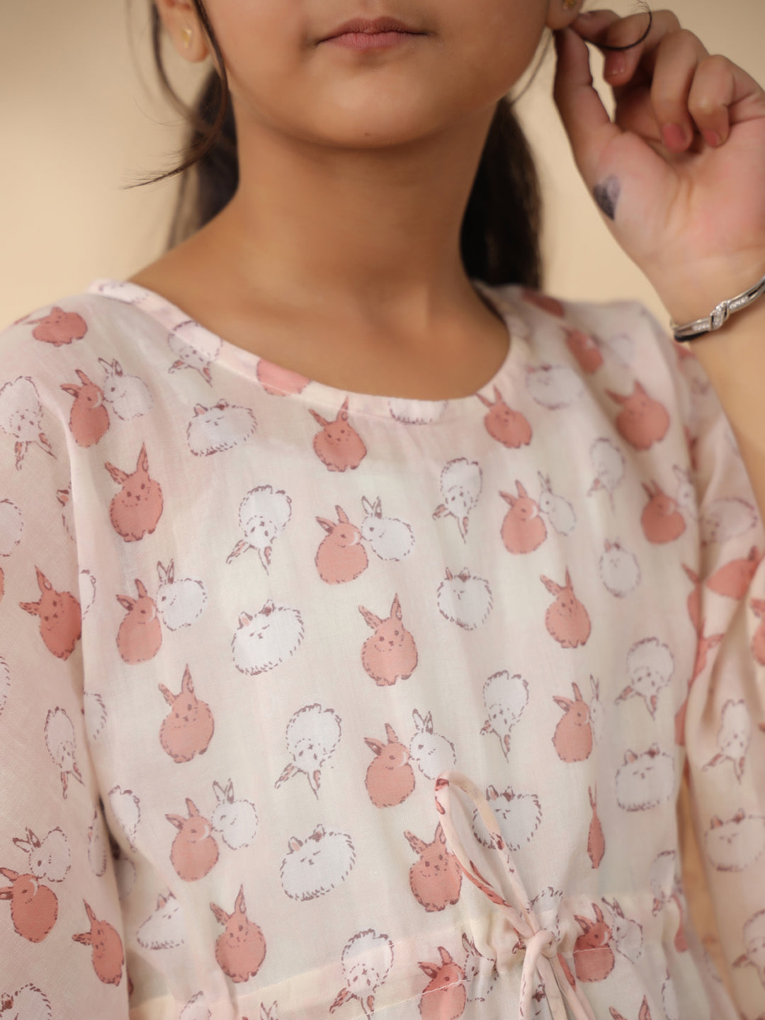 Rabbit Printed Cotton Night Suit for Kids