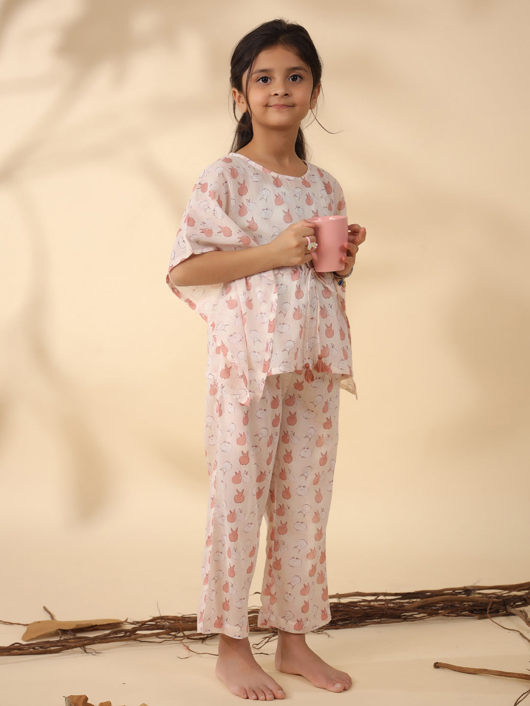 Rabbit Printed Cotton Night Suit for Kids