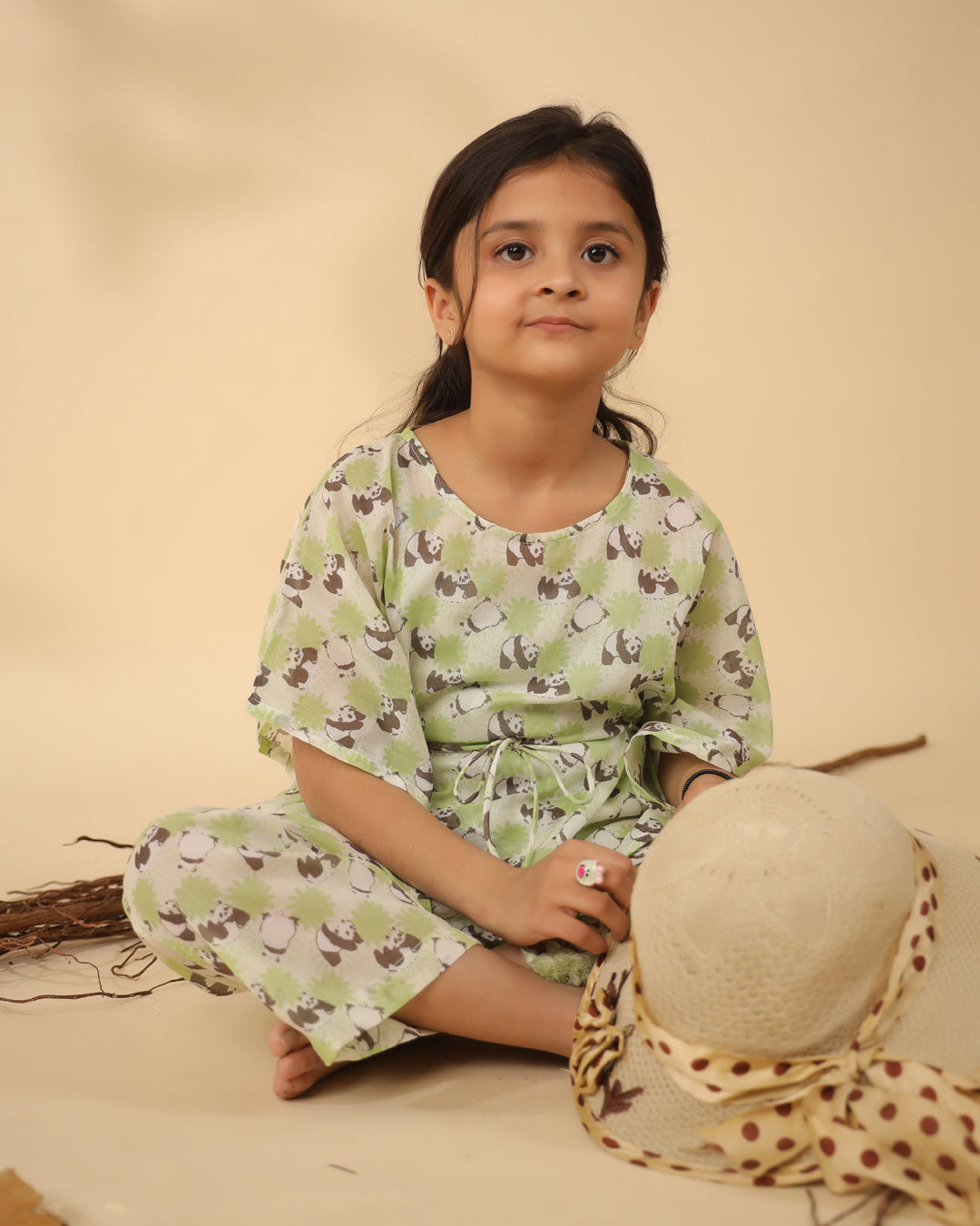 Panda Printed Cotton Night Suit for Kids - SanskrutiHomes 