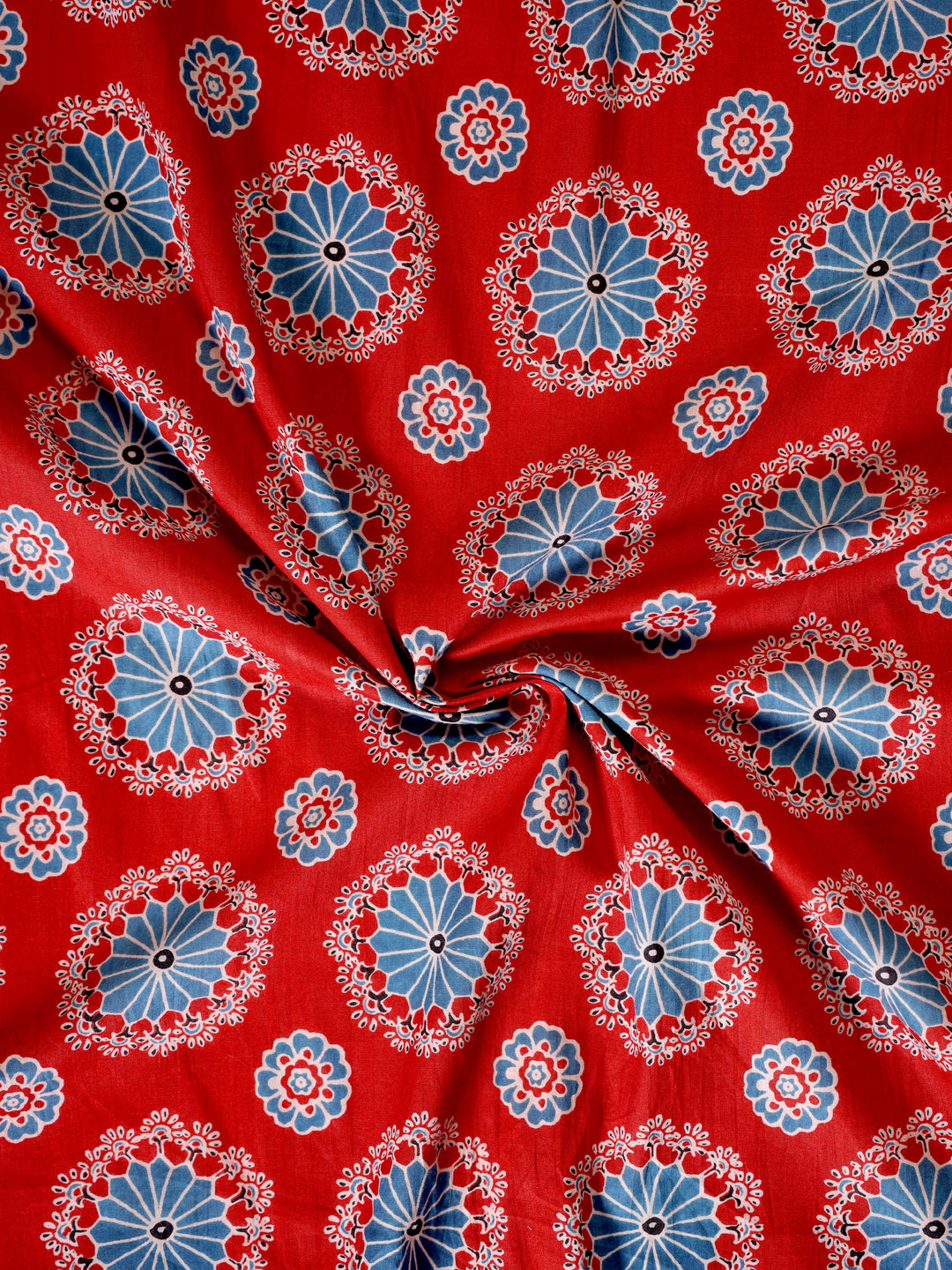 Pure cotton ethnic motif screen print fabric