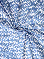 Indigo cotton screen printed fabric