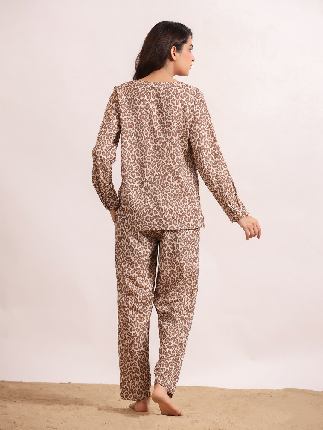 Panther print Viscose  Night suits