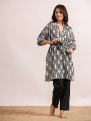 Printed Pure Cotton Kaftan With Pyjamas