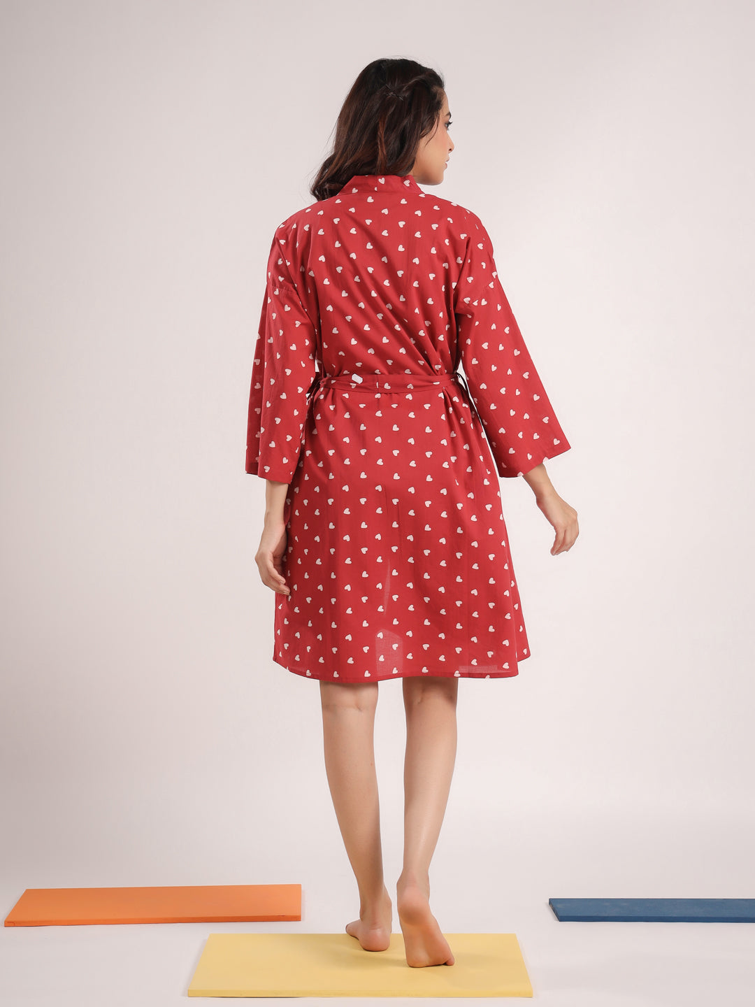 Berry Heart Cotton Valentine Night Suit 4 Pc Set