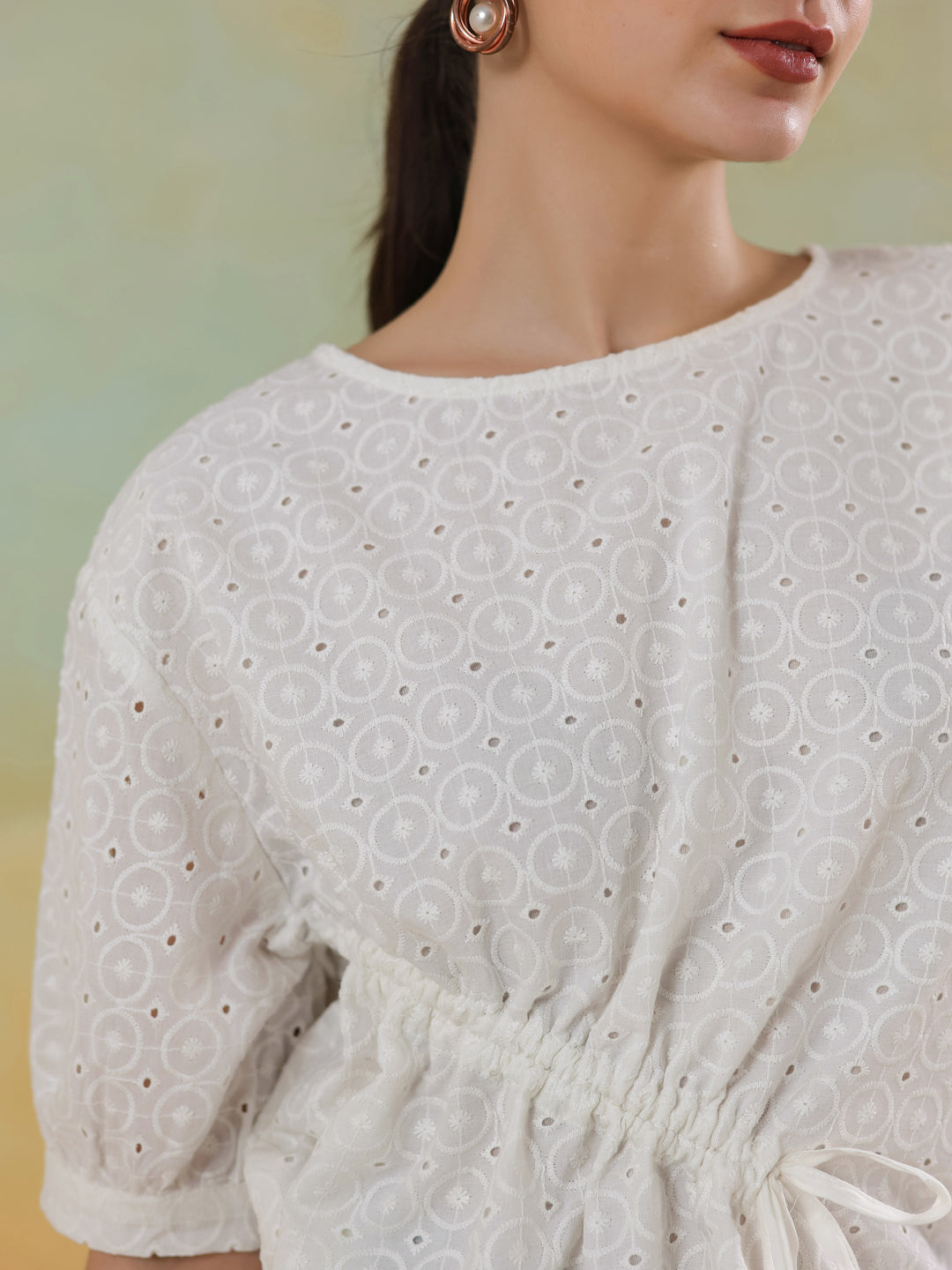 White Color Solid Top for Women