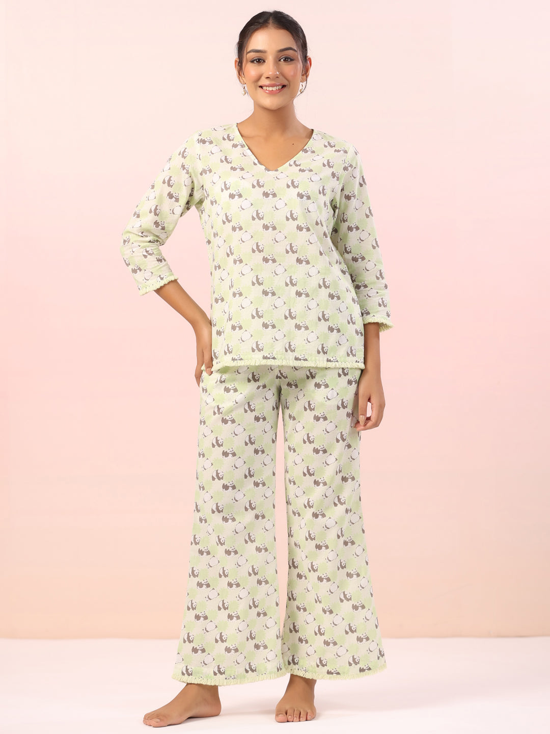 Panda Animal Print Cotton Night Suit