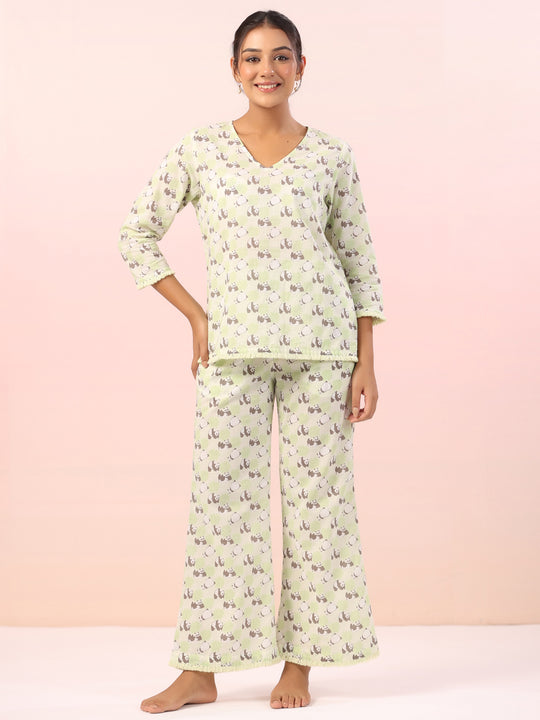 Panda Animal Print Cotton Night Suit