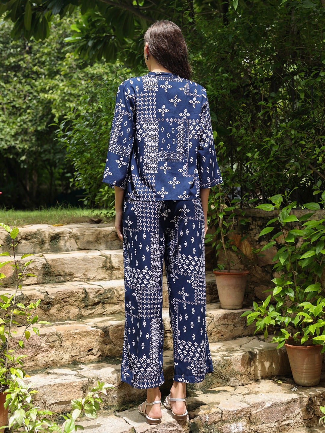 Set of 3 Printed Cotton Night Suit Set - SanskrutiHomes 