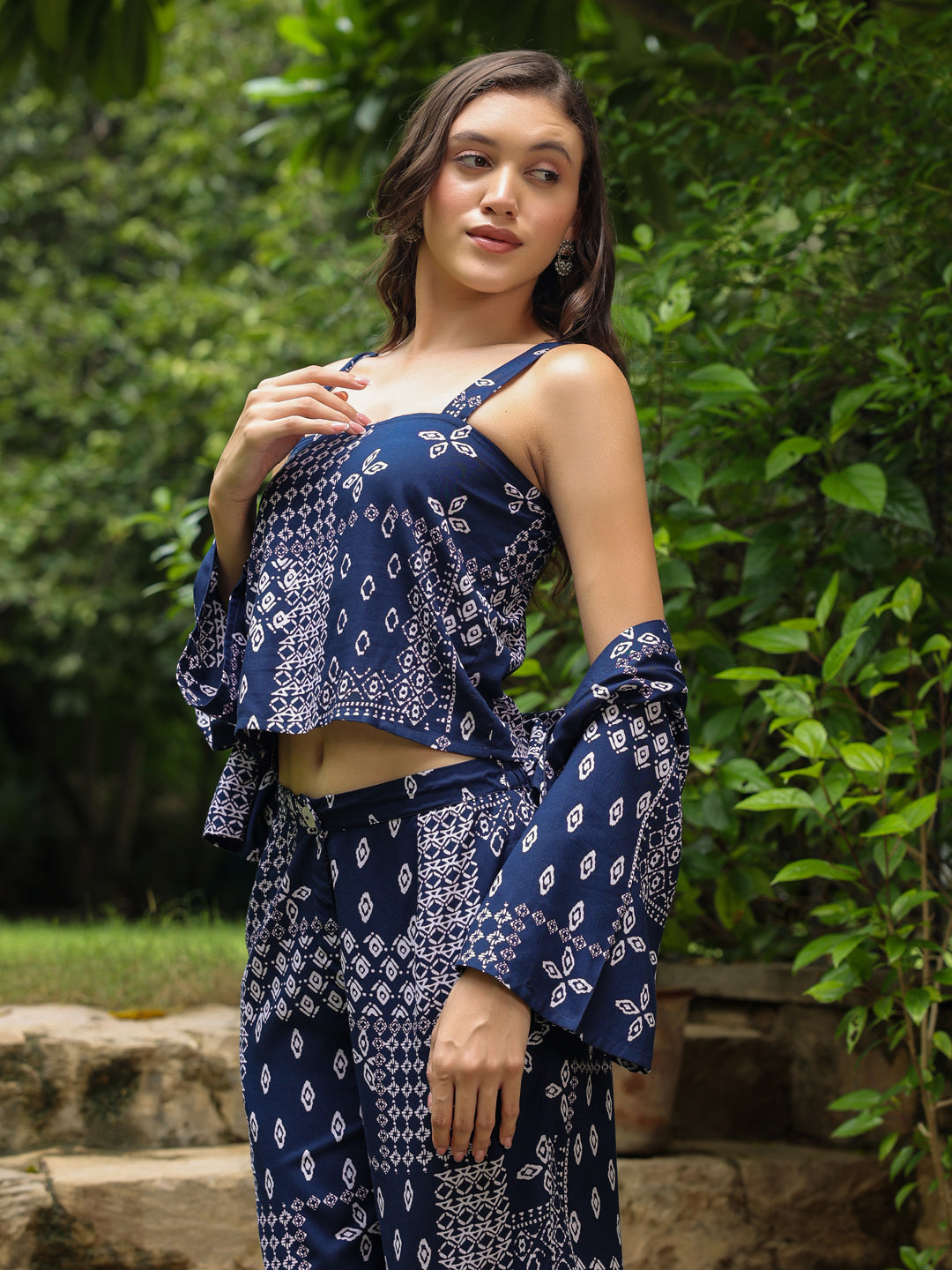 Set of 3 Printed Cotton Night Suit Set - SanskrutiHomes 