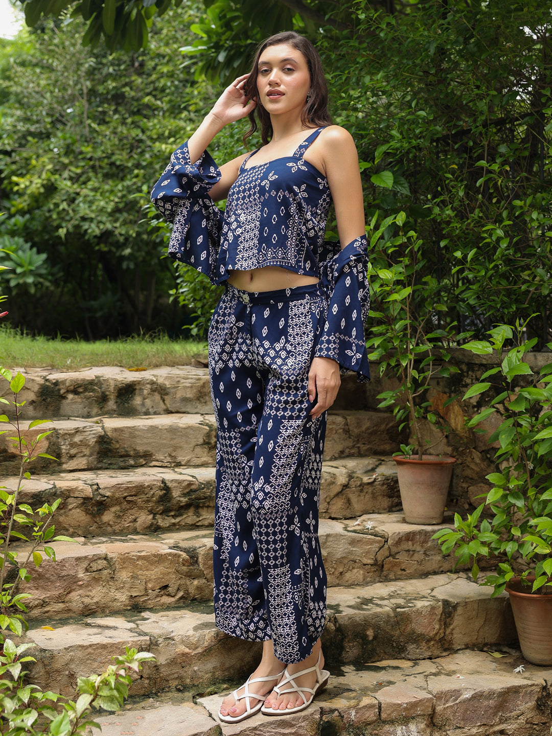 Set of 3 Printed Cotton Night Suit Set - SanskrutiHomes 