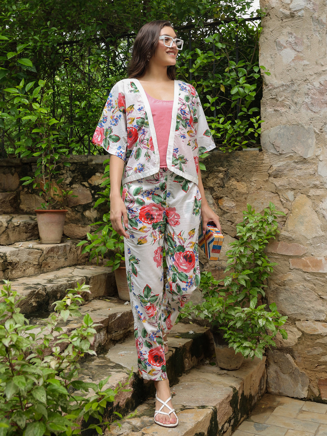 Set of 3 Printed Cotton Night Suit Set - SanskrutiHomes 