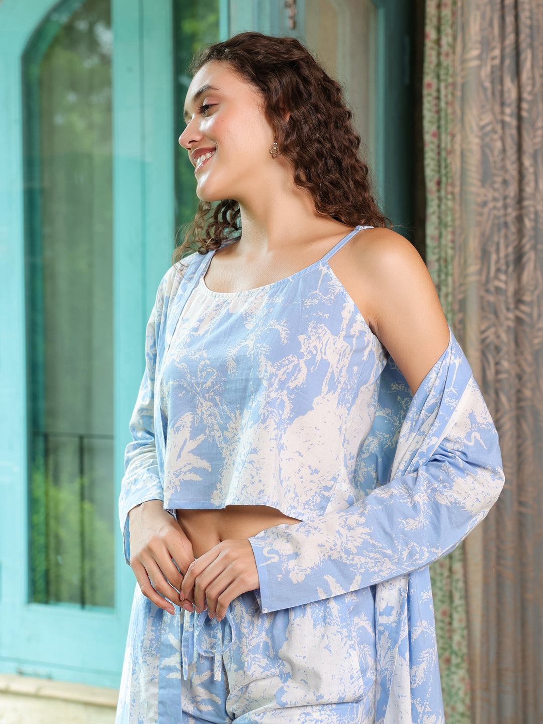 Set of 3 Printed Night Suit Set for Women